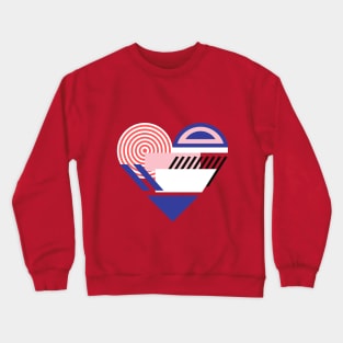 Colorful and Geometric Heart Crewneck Sweatshirt